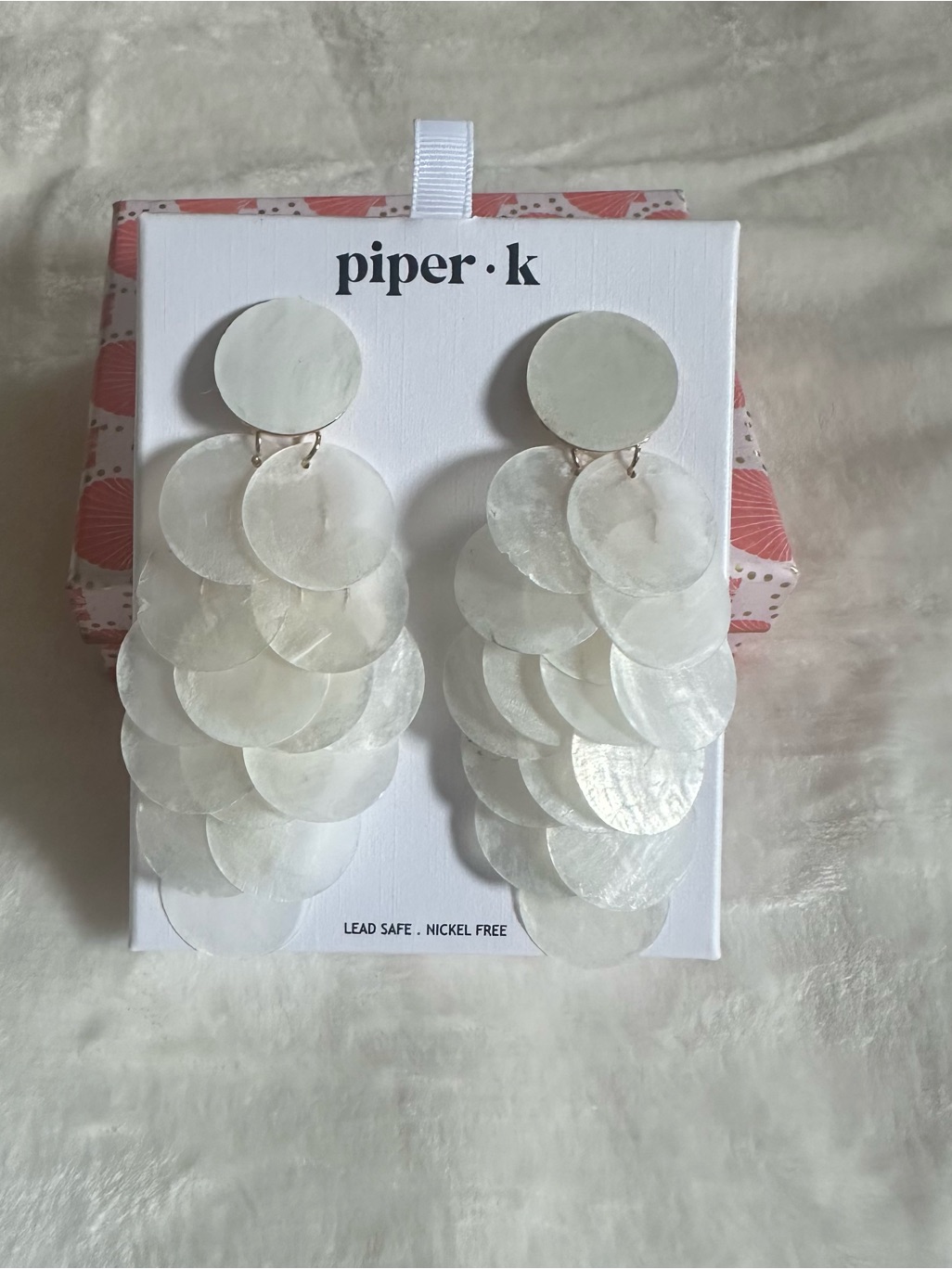 Piper.K White Shell Cascade Drop Earrings